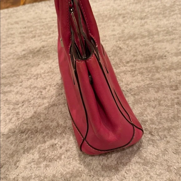 Vintage Coach  Pink Leather Tote Purse
Turnlock Satchel Shoulder Bag - Picture 15 of 16